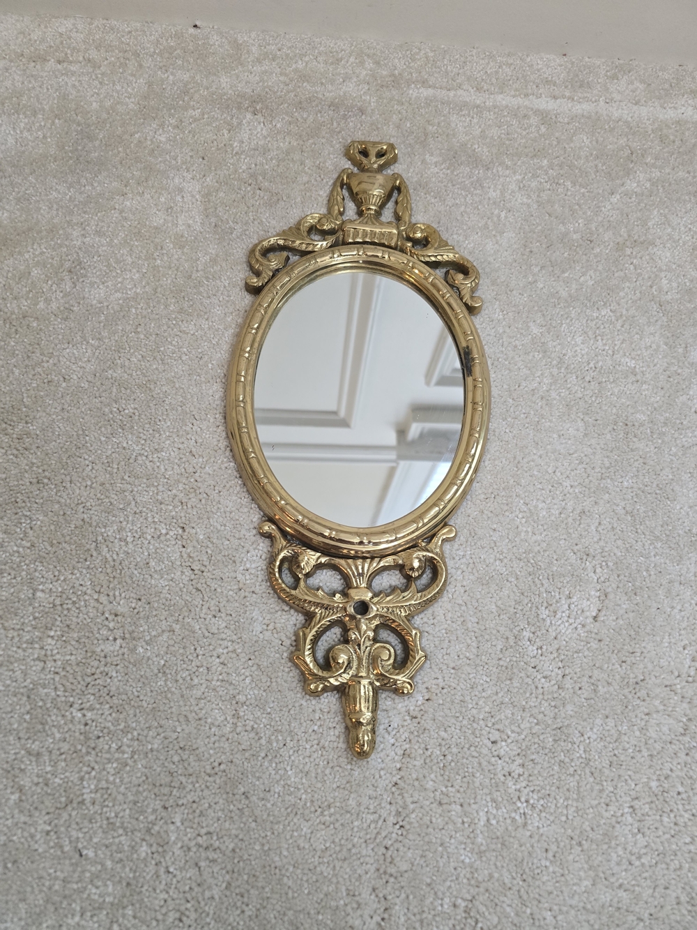 Elegant Gold Ornate Oval Wall Mirror by